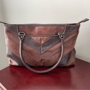 Vintage Relic Chevron Leather Tote Bag